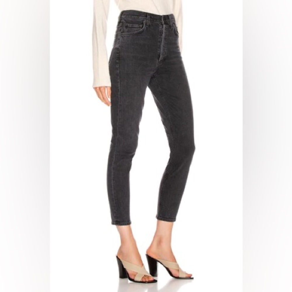 AGOLDE Nico high-waisted straight-leg jeans in faded black - Size 24 - Picture 2 of 12
